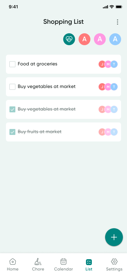 Shared shopping list