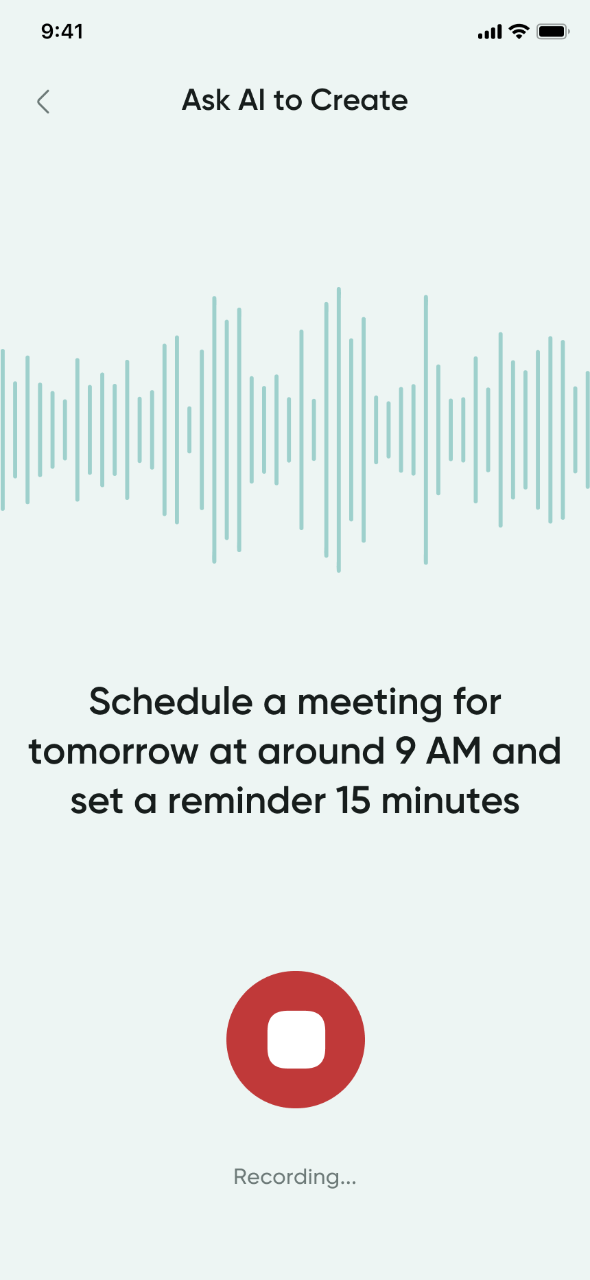 Ask AI to create event